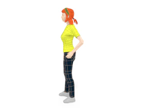 low poly casual woman 3D Model