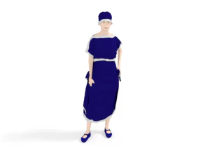 low poly retro woman 3D Model