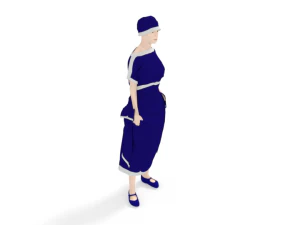 low poly retro woman 3D Model