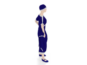 low poly retro woman 3D Model
