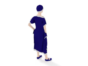 low poly retro woman 3D Model