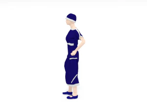low poly retro woman 3D Model