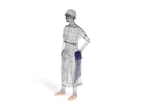 low poly retro woman 3D Model
