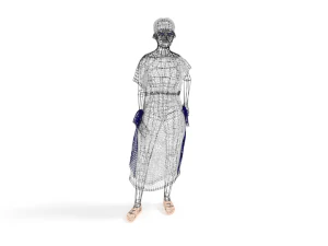 low poly retro woman 3D Model