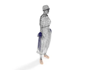 low poly retro woman 3D Model