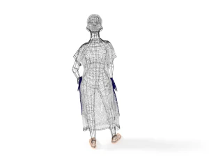 low poly retro woman 3D Model