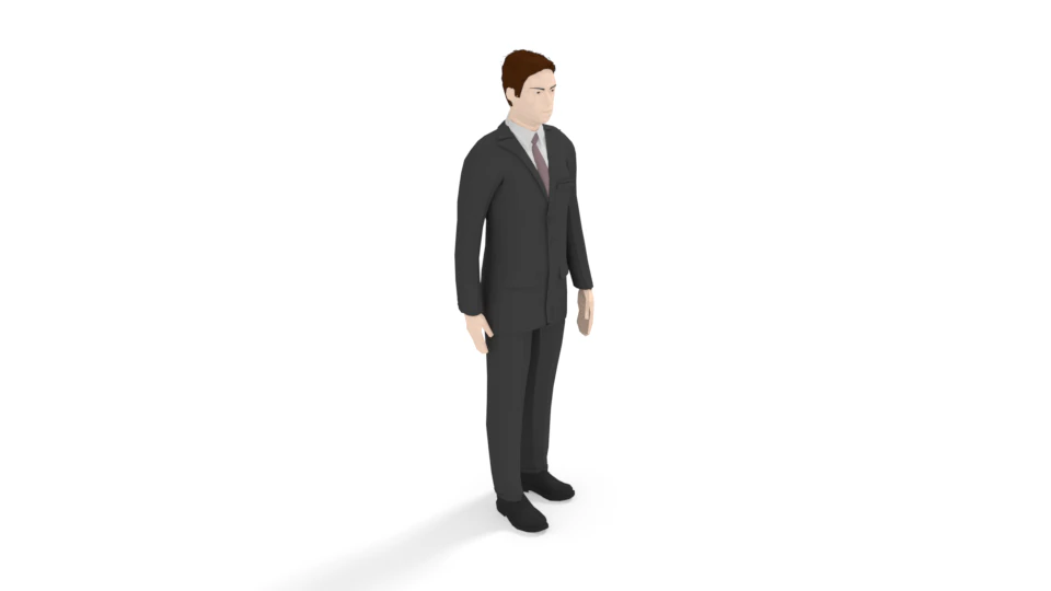 low poly buisness man 3D Model .c4d .max .obj .3ds .fbx .stl .blend 