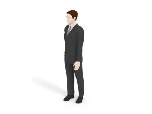 low poly buisness man 3D Model