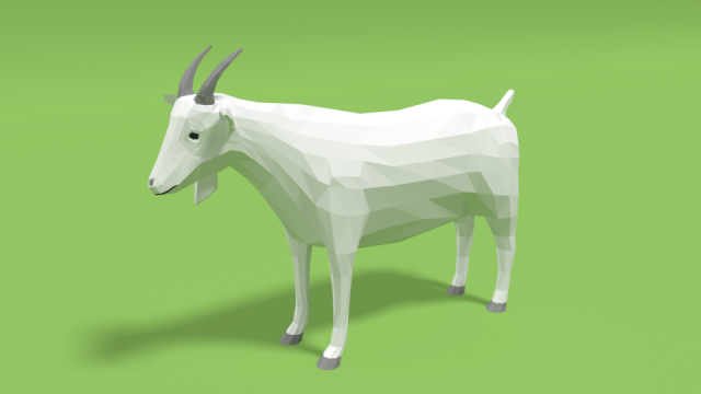 low poly cartoon goat 3D Модель .c4d .max .obj .3ds .fbx .stl .blend 