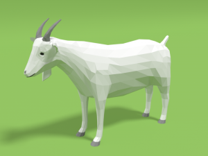low poly cartoon goat 3D मॉडल