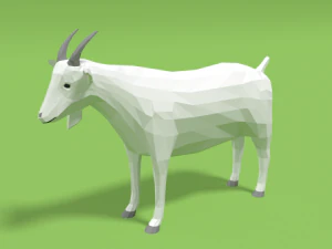 низькому поле мультфільм коза 3D Модель