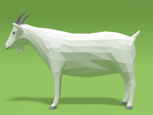 low poly cartoon goat 3D Модель