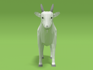 low poly cartoon goat 3D Модель