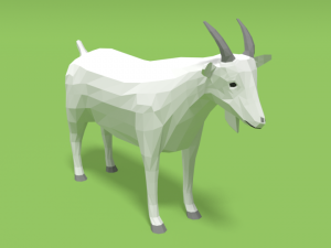 low poly cartoon goat 3D Модель
