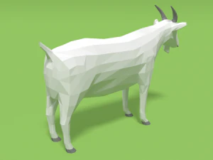 low poly cartoon goat 3D Model