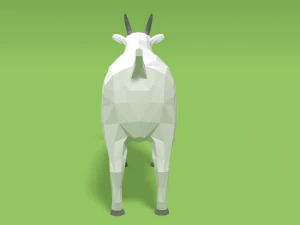 low poly cartoon goat 3D Model