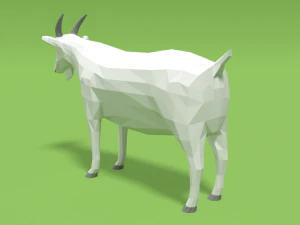 low poly cartoon goat 3D Model
