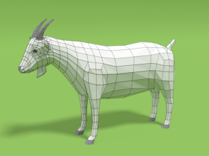 low poly cartoon goat 3D Модель