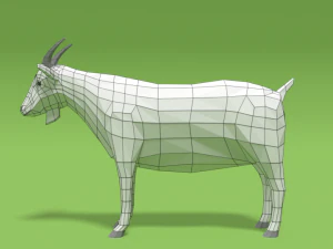 low poly cartoon goat 3D Model