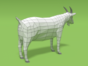 low poly cartoon goat 3D Модель