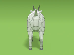 low poly cartoon goat 3D Model