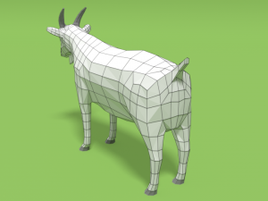 low poly cartoon goat 3D Модель