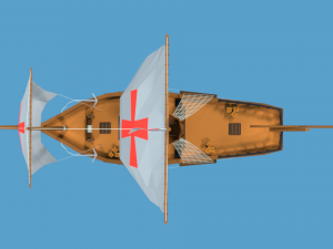 low poly cartoon pinta 1492 ship Modelo 3D