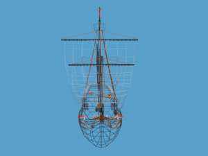 low poly cartoon pinta 1492 ship Modelo 3D