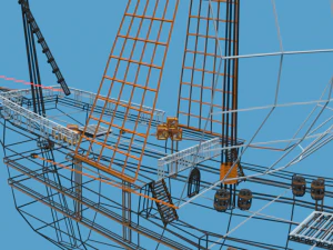 low poly cartoon pinta 1492 ship 3D Model