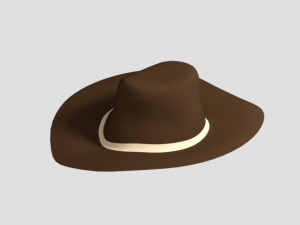 low poly cartoon cowboy hat 3D Model