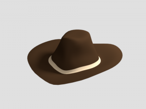 low poly cartoon cowboy hat Modèle 3D