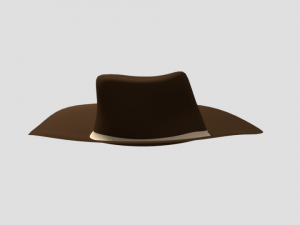 low poly cartoon cowboy hat Modèle 3D