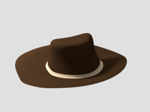 low poly cartoon cowboy hat Modèle 3D