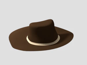 low poly cartoon cowboy hat 3D Model