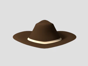 low poly cartoon cowboy hat 3D Model
