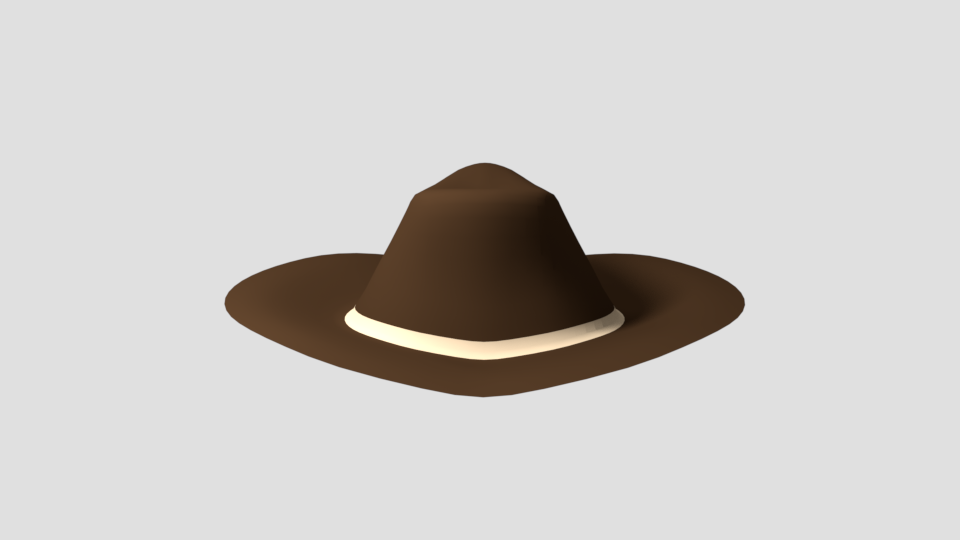 Low Poly Cartoon Cowboy Hat Free 3D Model in Clothing 3DExport