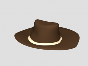 low poly cartoon cowboy hat Modèle 3D