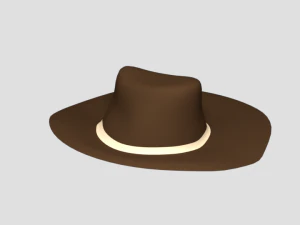 low poly cartoon cowboy hat 3D Model