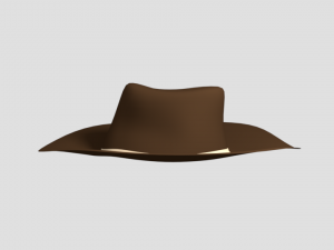 low poly cartoon cowboy hat Modèle 3D