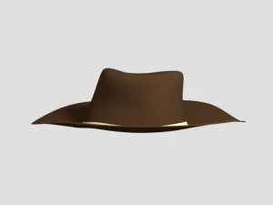 low poly cartoon cowboy hat 3D Model