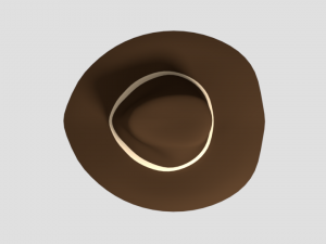 low poly cartoon cowboy hat Modèle 3D
