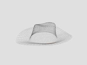 low poly cartoon cowboy hat 3D Model