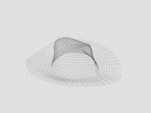 low poly cartoon cowboy hat 3D Model