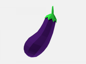 low poly cartoon eggplant Modelo 3D