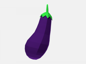 low poly cartoon eggplant Modelo 3D