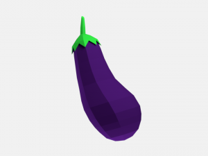 low poly cartoon eggplant Modelo 3D