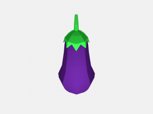 low poly cartoon eggplant Modelo 3D