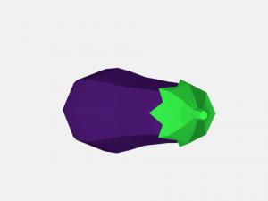 low poly cartoon eggplant Modelo 3D
