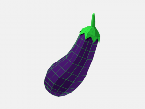 low poly cartoon eggplant Modelo 3D