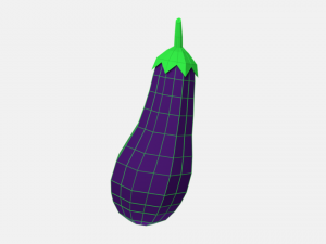 low poly cartoon eggplant Modelo 3D